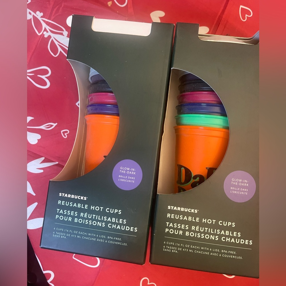 Starbucks 2020 Halloween Words Reusable Hot Cups (2 sets)